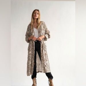 Free People snakeskin print duster, size M